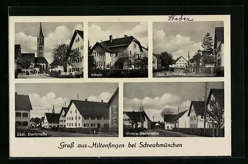 AK Hiltenfingen bei Schwabmünchen, Schule, Dorfstrasse