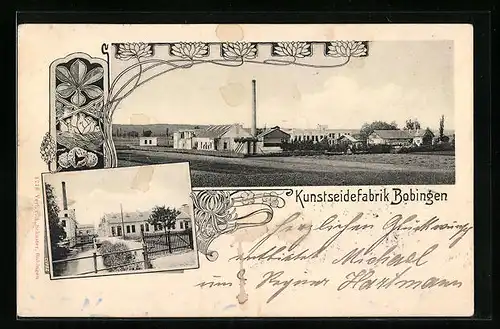 AK Bobingen, Blick auf die Kunstseidefabrik