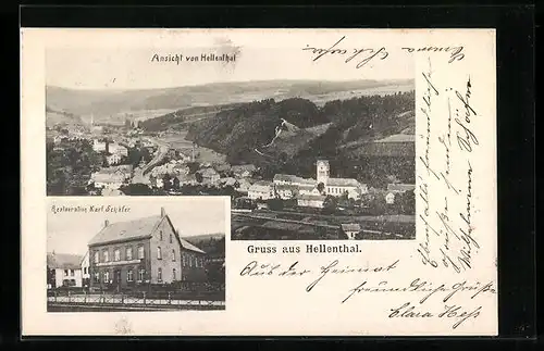 AK Hellenthal, Totalansicht mit Restauration Karl Schäfer