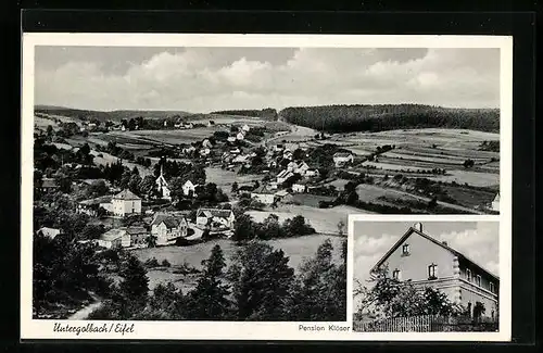 AK Untergolbach i. Eifel, Ortsansicht mit Pension Klöser