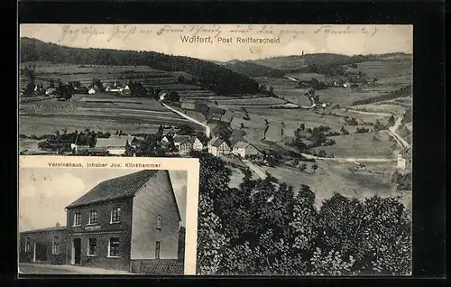 AK Wolfert b. Reifferscheid, Ortsansicht mit Vereinshaus Klinkhammer