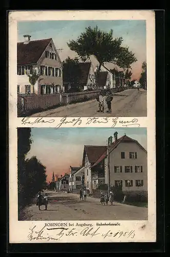 AK Bobingen b. Augsburg, Bahnhofstrasse