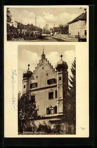 AK Hurlach, Ortsansicht mit Schloss