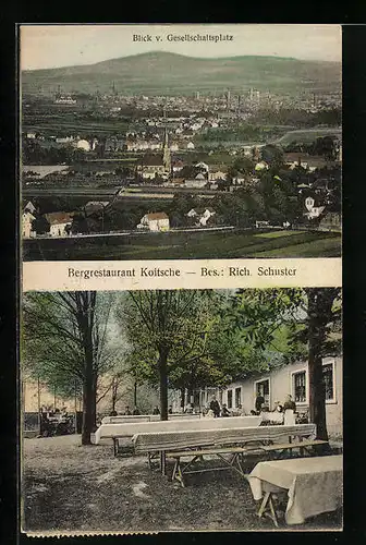 AK Koitsche, Panorama mit Bergrestaurant, Inh. Rich. Schuster