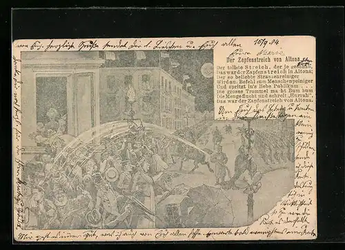 AK Hamburg-Altona, Streich eines Strassenreinigers Zapfenstreich von Altona