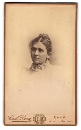 Fotografie Carl Lang, Chur, Junge Dame mit hochgestecktem Haar