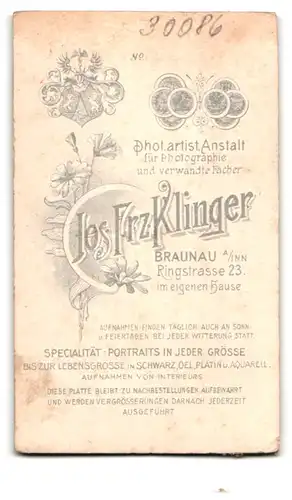 Fotografie Jos. Frz. Klinger, Braunau a. Inn, Ringstr. 23, Stattlicher Herr mit Schnauzbart