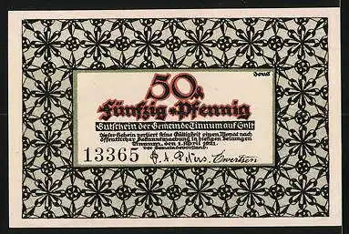 Notgeld Tinnum /Sylt, 50 Pfennig, Landvogtei