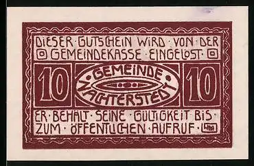 Notgeld Nachterstedt 1921, 10 Pfennig, Fabrikanlagen