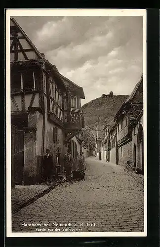 AK Hambach bei Neustadt, Partie aus der Schlossgasse