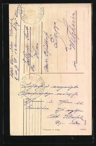 AK Kind mit Ostereiern und Osterküken