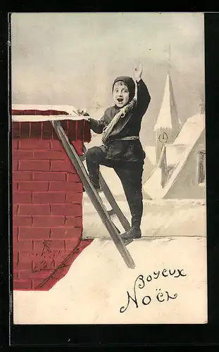 AK Schornsteinfeger auf dem Dach, Joyeux Noel