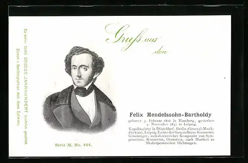 AK Felix Mendelssohn-Bartholdy, Komponist, 1806-1947