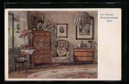 Künstler-AK Hans Götzinger: Grossmütterchens Heim