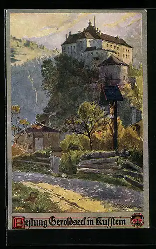 Künstler-AK E.F. Hofecker: Kufstein, Festung Geroldseck