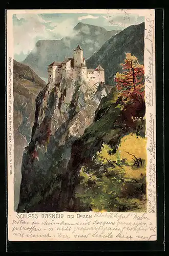 Künstler-AK Zeno Diemer: Bozen, Schloss Karneid