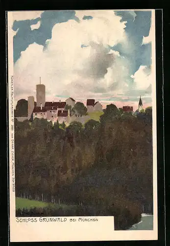 Künstler-AK Zeno Diemer: München, Schloss Grünwald