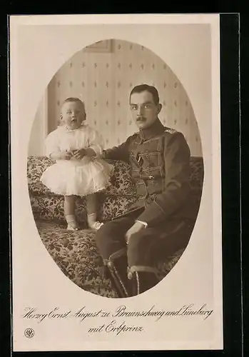 AK Ernst August Herzog von Braunschweig und Lüneburg mit Erbprinz