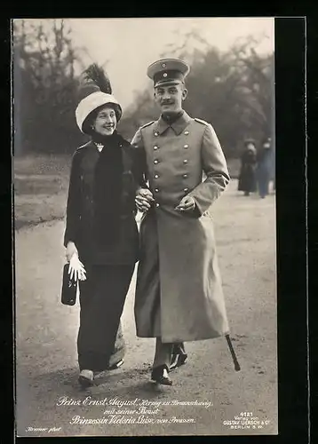 AK Herzog Prinz Ernst August mit seiner Braut Prinzessin Victoria Luise