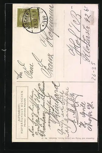 Künstler-AK P. O. Engelhard (P.O.E.): Hofbräuhaus München, Münchner Kindl