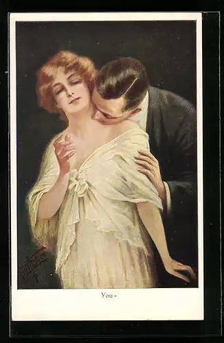 Künstler-AK Bill Fisher: Verliebtes Paar