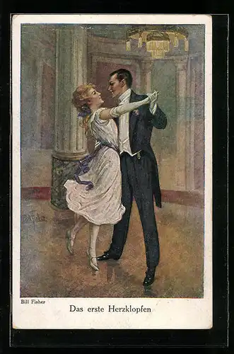 Künstler-AK Bill Fisher: Das erste Herzklopfen