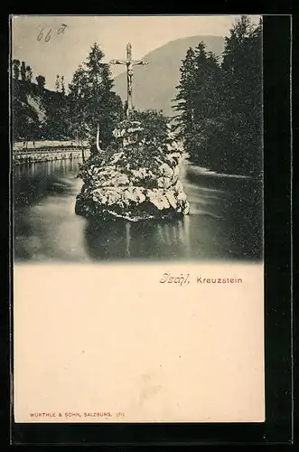 AK Ischl, Blick auf den Kreuzstein