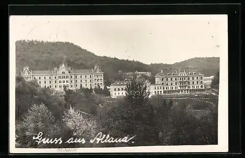 AK Alland, Ortsansicht aus der Vogelschau
