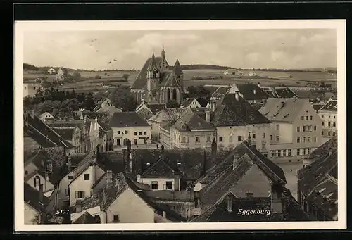 AK Eggenburg, Teilansicht aus der Vogelschau