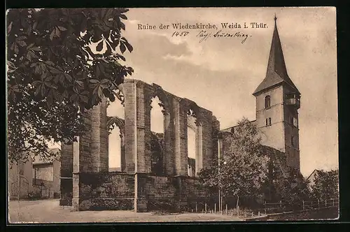 AK Weida i. Thür., Ruine der Wiedenkirche