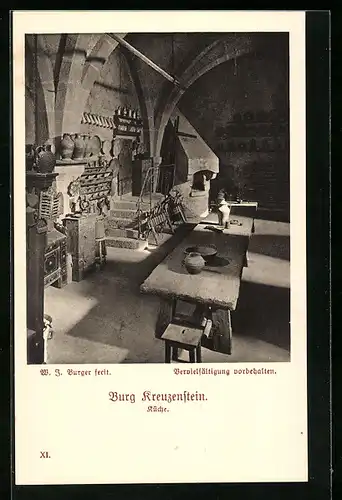 AK Burg Kreuzenstein, Küche