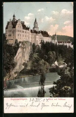 AK Sigmaringen, Blick auf das Schloss