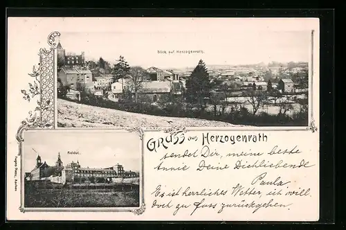 AK Herzogenrath, Ortsansicht und Rolduc