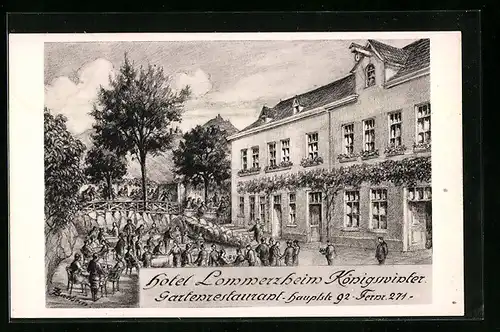 AK Königswinter, Hotel Lommerzheim, Gartenrestaurant, Hauptstr. 92