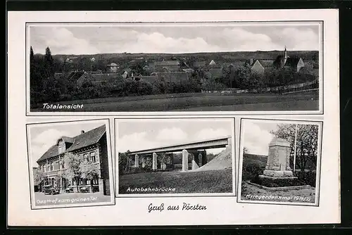 AK Pörsten, Gasthof zum grünen Tal, Autobahnbrücke