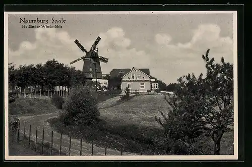 AK Naumburg /Saale, Partie an der Holländer Windmühle