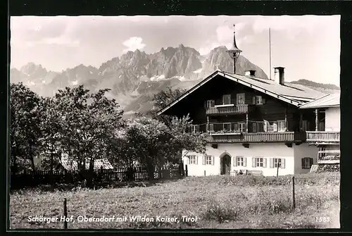 AK Oberndorf, Schörger Hof mit Wilden Kaiser