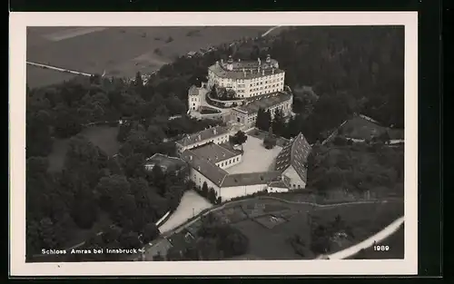 AK Innsbruck, Schloss Amras, Fliegeraufnahme