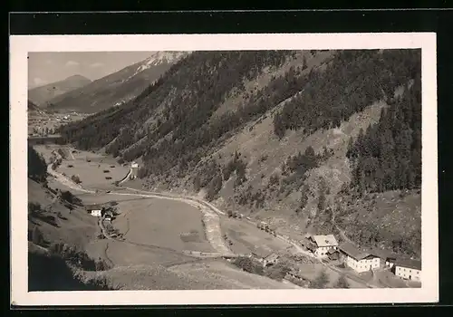 AK Neustift /Stubaital, Gasthaus Schaller aus der Vogelschau