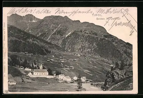 AK Sölden /Oetztal, Gesamtansicht vor Bergkulisse