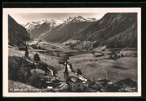 AK St. Jodock am Brenner, Ortsansicht mit Blick ins Land