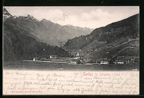 AK Gerlos /Zillerthal, Gesamtansicht vor Bergkulisse