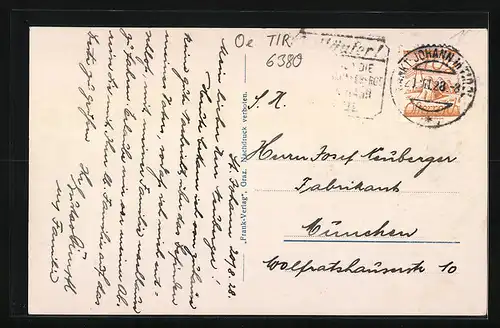 AK St. Johann, Speckbacherstrasse mit Gasthof Post