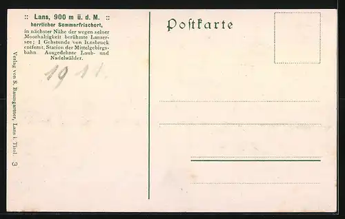 AK Lans, Ortsansicht gegen den Bettelwurf