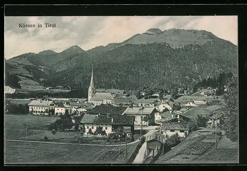 AK Kössen, Gesamtansicht mit Bergpanorama