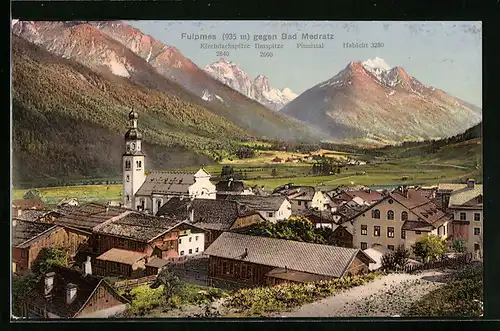 AK Fulpmes, Ortsansicht gegen Bad Medratz