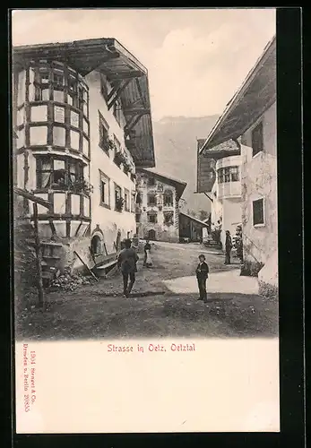 AK Oetz /Oetztal, Strasse im Ort