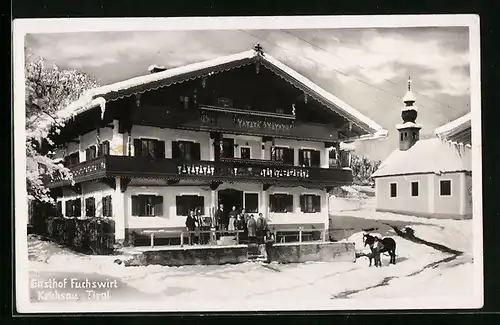 AK Kelchsau, Gasthof Fuchswirt im Winter
