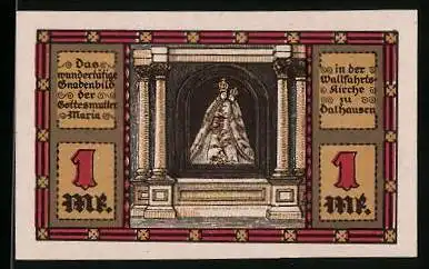 Notgeld Dalhausen i. Westf. 1921, 1 Mark, Wappen, Gnadenbild Maria