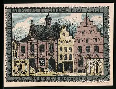 Notgeld Husum, 50 Pfennig, Rathaus